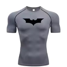 Bat Printed Men's Tight T-Shirt Running Compression Compression T Shirt Gym Fitness