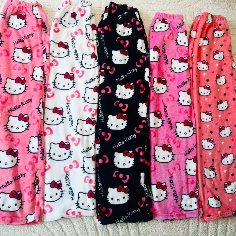 Y2K HK Pajamas Pants Anime Women's Pajama Pants Cartoon Couple Home Sleepwear Trousers Leisure Home Clothing