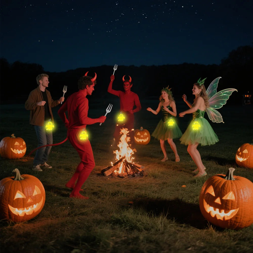 Halloween 20-Piece Keychain Set with Double-Sided Reflective Design