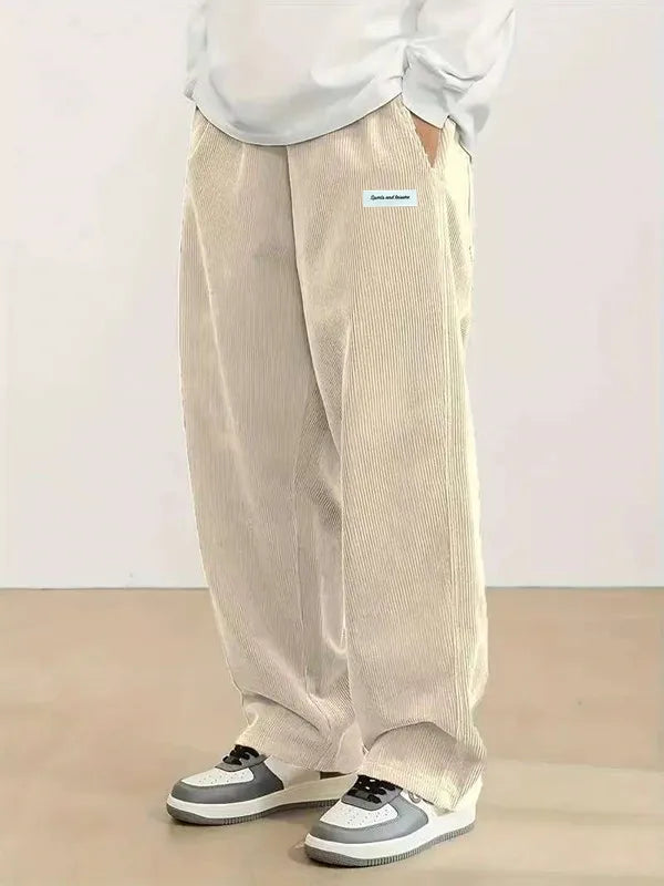 Men's corduroy loose European Pants